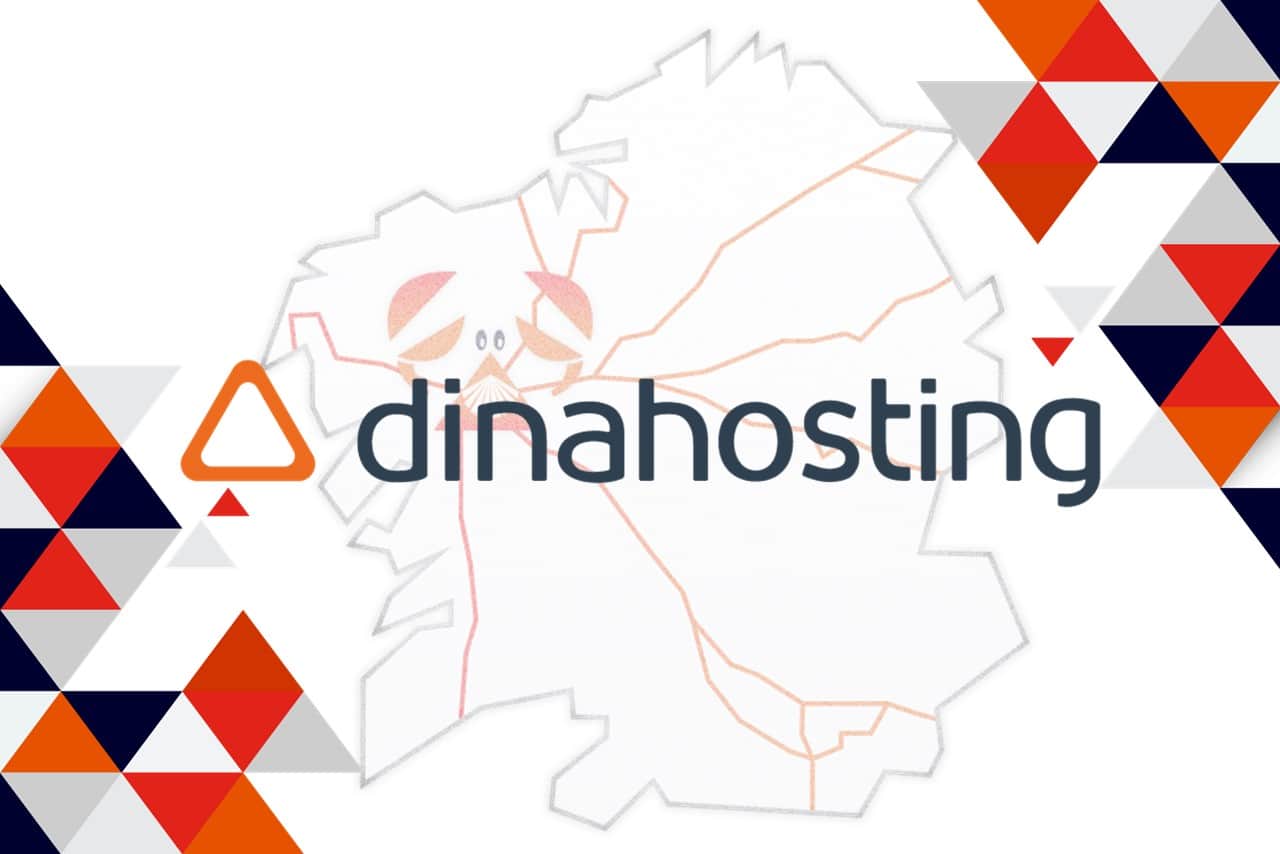 Composición con el logotipo de Dinahosting
